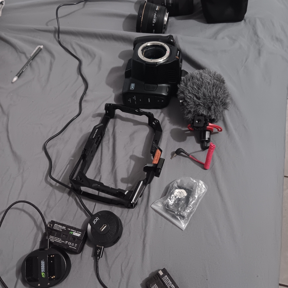 Black Magic 6k pro camera with 2 lens and accessories